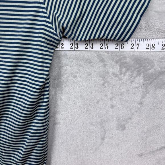 Peter Millar Striped Cotton Polo Shirt Men Size M Blue White Classic Fit Golf - Picture 7 of 8